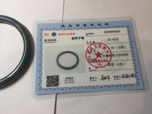 Load image into Gallery viewer, 55mm Certified Type A 100% Natural dark green blue gray black with flying snow slim round cut Guatemala Jadeite bangle PJ8-4324