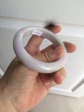 Load image into Gallery viewer, 53mm Certified 100% natural Type A olive green/white/purple jadeite jade bangle AZ2-0466