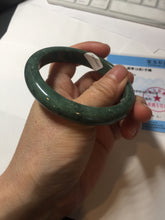 Load image into Gallery viewer, 58mm certified type A 100% Natural oily spinach green jadeite jade bangle PC12-9257