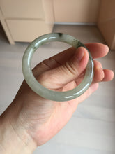 Load image into Gallery viewer, 51.5mm certified 100% natural Type A light green yellow with floating seaweed round cut jadeite jade bangle BM64-6613