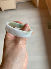 Load image into Gallery viewer, 50.8mm Certified type A 100% Natural sunny green/white/purple thin square Jadeite Jade bangle AM77-2829