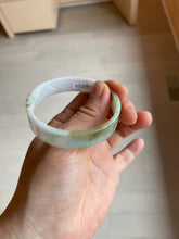 Load image into Gallery viewer, 50.8mm Certified type A 100% Natural sunny green/white/purple thin square Jadeite Jade bangle AM77-2829