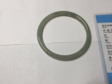 Load image into Gallery viewer, 54.8mm Certified type A 100% Natural light green gray black slim round cut Jadeite bangle PA187-2472