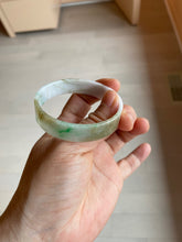 Load image into Gallery viewer, 50.8mm Certified type A 100% Natural sunny green/white/purple thin square Jadeite Jade bangle AM77-2829