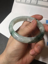 Load image into Gallery viewer, 57mm 100% natural Type A sunny green white purple jadeite jade bangle BN5-8234