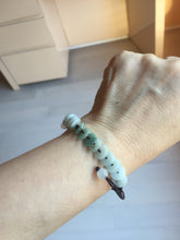 Load image into Gallery viewer, 100% natural type A green white Safety Guardian Button donut jadeite jade thread woven bracelets PD99