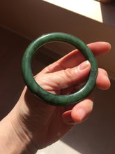 Load image into Gallery viewer, 56.5mm Certified 100% Natural Deep Pine Green/Black "Serene Ember Forest" Nephrite (red-skin nephrite 红皮碧玉) Bangle HT168-11-6179