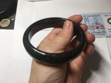 Load image into Gallery viewer, 60.3mm 100% Natural dark green/black meteorite Stellar Night sky nephrite bangle HN25-7603