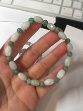 Load image into Gallery viewer, 100% natural type A light green jadeite jade beads bracelet group BQ76