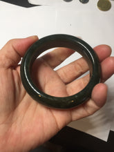 Load image into Gallery viewer, 52.3mm 100% Natural dark green yellow nephrite Jade bangle(河磨玉) HE103
