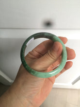 Load image into Gallery viewer, 52.6mm certified 100% natural Type A apple green/dark green jadeite jade bangle H116-2848