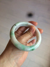 Load image into Gallery viewer, 57.6mm Certified 100% natural Type A sunny green/white/purple jadeite jade bangle AH87-4126