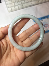 Load image into Gallery viewer, 61.2mm certified Type A 100% Natural light green light purple round cut Jadeite Jade bangle PH213-3242