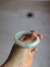 Load image into Gallery viewer, 52.5 mm Certified Type A 100% Natural sunny green/white Jadeite jade bangle m97-5059