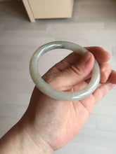 Load image into Gallery viewer, 53.3mm certified 100% natural Type A light green yellow with floating seaweed round cut jadeite jade bangle BM63-6612