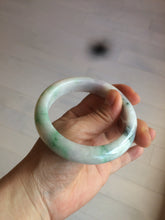 Load image into Gallery viewer, 57.6mm Certified 100% natural Type A sunny green/white/purple jadeite jade bangle AH87-4126