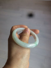 Load image into Gallery viewer, 52.5 mm Certified Type A 100% Natural sunny green/white Jadeite jade bangle m97-5059