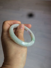 Load image into Gallery viewer, 52.5 mm Certified Type A 100% Natural sunny green/white Jadeite jade bangle m97-5059