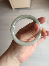 Load image into Gallery viewer, 53.3mm certified 100% natural Type A light green yellow with floating seaweed round cut jadeite jade bangle BM63-6612