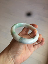 Load image into Gallery viewer, 57.6mm Certified 100% natural Type A sunny green/white/purple jadeite jade bangle AH87-4126