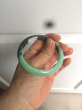 Load image into Gallery viewer, 52.6mm certified 100% natural Type A apple green/dark green jadeite jade bangle H116-2848