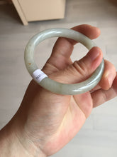 Load image into Gallery viewer, 53.3mm certified 100% natural Type A light green yellow with floating seaweed round cut jadeite jade bangle BM63-6612