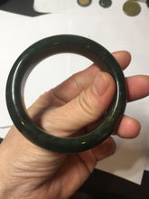 Load image into Gallery viewer, 52.3mm 100% Natural dark green yellow nephrite Jade bangle(河磨玉) HE103