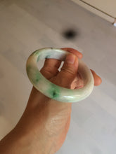 Load image into Gallery viewer, 57.6mm Certified 100% natural Type A sunny green/white/purple jadeite jade bangle AH87-4126