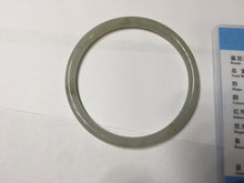 Load image into Gallery viewer, 54.8mm Certified type A 100% Natural light green gray black slim round cut Jadeite bangle PA188-2474