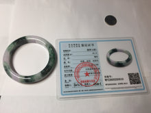 Load image into Gallery viewer, 55.5mm Certified 100% natural Type A Green & Light Purple jadeite jade bangle PH246-0510