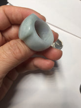 Load image into Gallery viewer, Size 10 1/4 100% natural type A light green saddle jadeite jade thumb ring BQ77