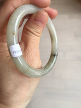 Load image into Gallery viewer, 53.3mm certified 100% natural Type A light green yellow with floating seaweed round cut jadeite jade bangle BM63-6612