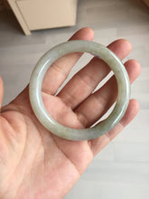 Load image into Gallery viewer, 53.3mm certified 100% natural Type A light green yellow with floating seaweed round cut jadeite jade bangle BM63-6612