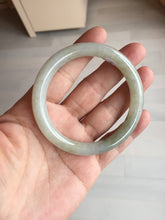 Load image into Gallery viewer, 53.3mm certified 100% natural Type A light green yellow with floating seaweed round cut jadeite jade bangle BM63-6612