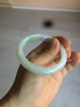 Load image into Gallery viewer, 52.5 mm Certified Type A 100% Natural sunny green/white Jadeite jade bangle m97-5059