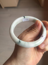 Load image into Gallery viewer, 59.4mm Certificated Type A 100% Natural White purple with green floating flowers Jadeite Jade bangle G110-1-9523