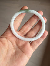 Load image into Gallery viewer, 53.5mm certified 100% natural light green white slim round cut oval jadeite jade bangle BL85-4662