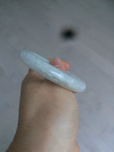 Load image into Gallery viewer, 52.5 mm Certified Type A 100% Natural sunny green/white Jadeite jade bangle m97-5059