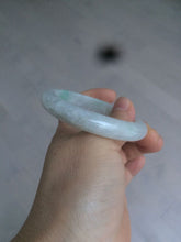 Load image into Gallery viewer, 52.5 mm Certified Type A 100% Natural sunny green/white Jadeite jade bangle m97-5059