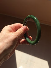 Load image into Gallery viewer, 54.8mm Certified 100% Natural Deep Pine Green/Black "Serene Ember Forest" Nephrite (red-skin nephrite 红皮碧玉) Bangle HT168-17-6188