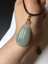 Load image into Gallery viewer, 100% Natural type A light green/gray candied dates Jadeite Jade pendant AX155