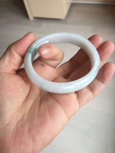 Load image into Gallery viewer, 52mm certified type A 100% Natural green/white oval jadeite jade bangle BK125-0256