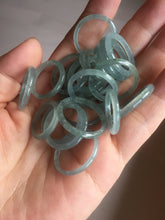 Load image into Gallery viewer, Size 2 1/2- 9 3/4 100% natural type A icy watery light green blue gray slim Guatemala jadeite jade band ring group PH234 Add on item