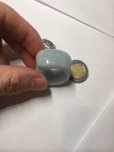 Load image into Gallery viewer, Size 10 1/4 100% natural type A light green saddle jadeite jade thumb ring BQ77