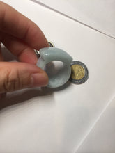 Load image into Gallery viewer, Size 10 1/4 100% natural type A light green saddle jadeite jade thumb ring BQ77