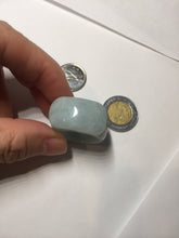 Load image into Gallery viewer, Size 10 1/4 100% natural type A light green saddle jadeite jade thumb ring BQ77