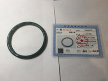 Load image into Gallery viewer, 61mm Certified Type A 100% Natural dark green blue gray black slim round cut Guatemala Jadeite bangle PJ12-9701