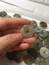 Load image into Gallery viewer, 22-25mm Type A 100% Natural dark green/white/yellow /gray/black Jadeite Jade Safety Guardian Button donut Pendant group PB49 (Add-on items)