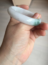 Load image into Gallery viewer, 52mm certified type A 100% Natural green/white oval jadeite jade bangle BK125-0256
