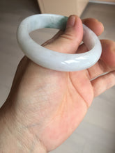Load image into Gallery viewer, 52mm certified type A 100% Natural green/white oval jadeite jade bangle BK125-0256